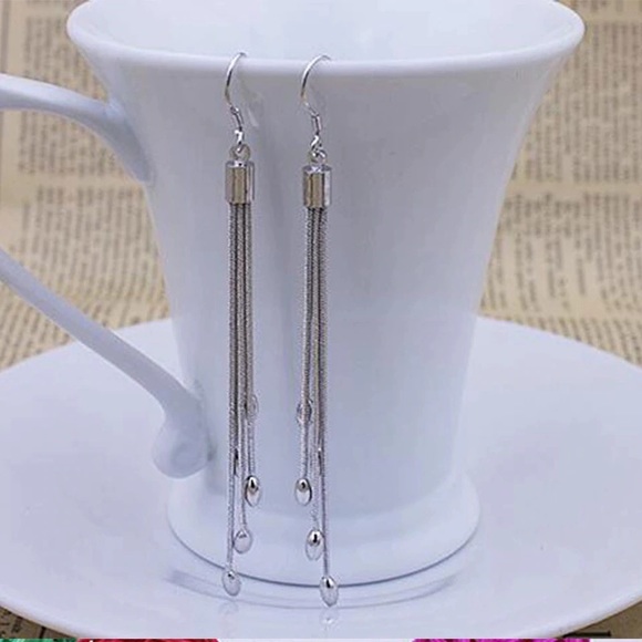 Jewelry - 100% Sterling Silver Tassel Earrings